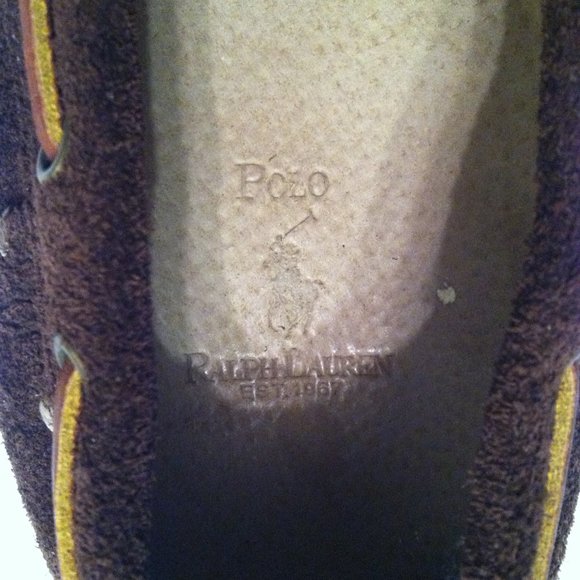 POLO RALPH LAUREN MENS PRE-OWNED BROWN LEATHER SUEDE SLIP-ON LOAFERS SIZE: 13D main image 6